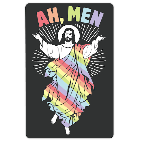 AH, Men Gay Jesus (CmYK) Die Cut Sticker