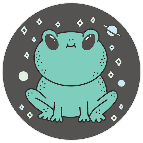 Alien Space Frog Die Cut Sticker