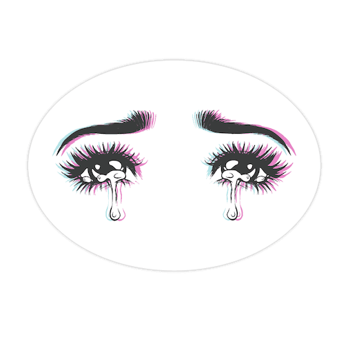 Anime Tears Die Cut Sticker