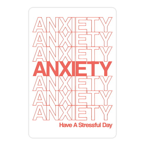 Anxiety Thank You Bag Parody Die Cut Sticker