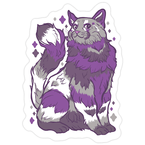 Asexual Pride Cat Die Cut Sticker