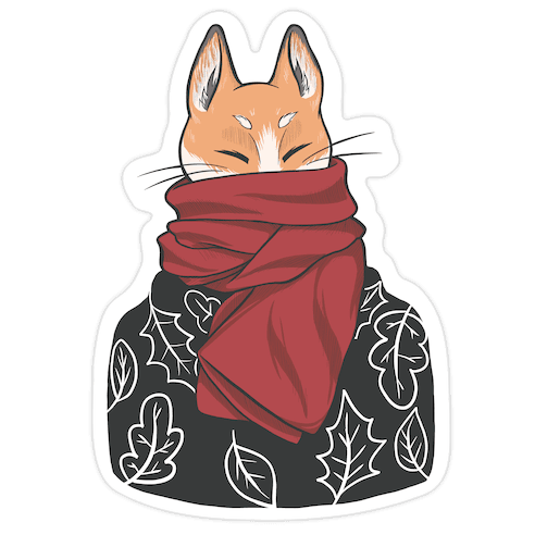 Autumn Fox Die Cut Sticker