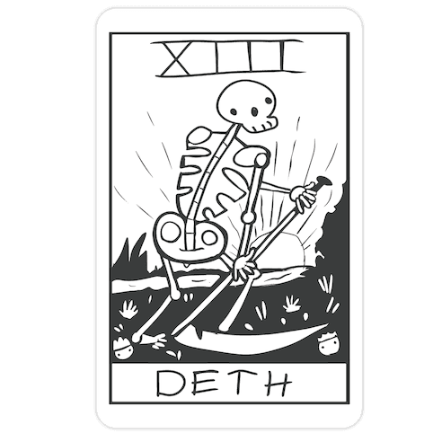 Badly Drawn Tarots: Death Die Cut Sticker