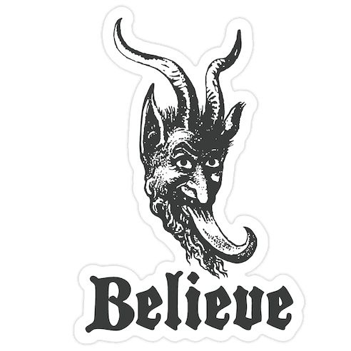 Believe In Krampus Die Cut Sticker