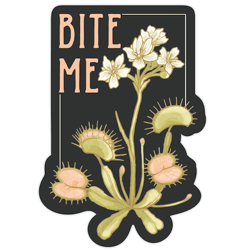 Bite Me Venus Flytrap Die Cut Sticker