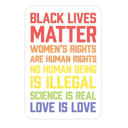 Black Lives Matter List Die Cut Sticker