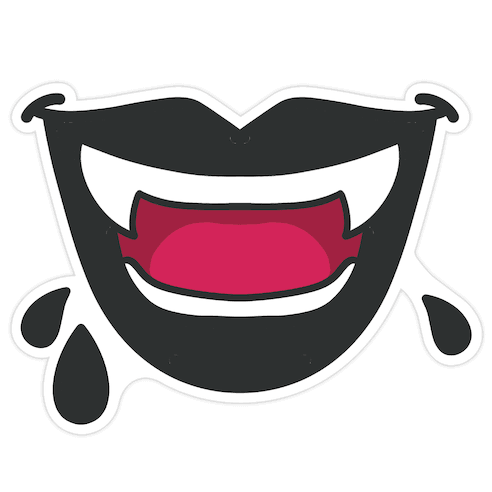 Black Vampire Lips Die Cut Sticker