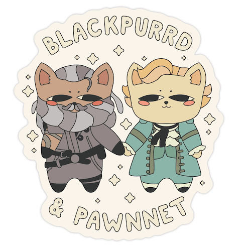 Blackpurrd & Pawnnet (Cat Blackbeard & Cat Bonnet) Die Cut Sticker