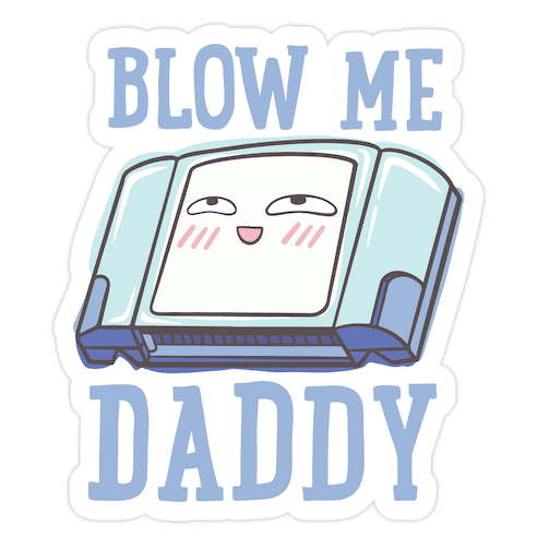 Blow Me Daddy Game Cartridge Parody Die Cut Sticker