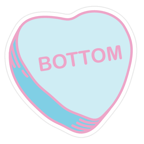 Bottom Candy Heart Die Cut Sticker
