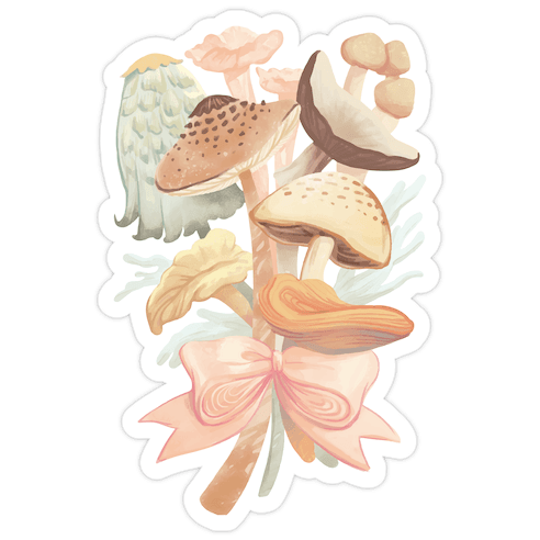 Bouquet Of Mushrooms Die Cut Sticker