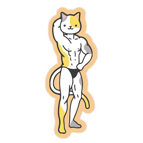 Buff Cat Calico Die Cut Sticker