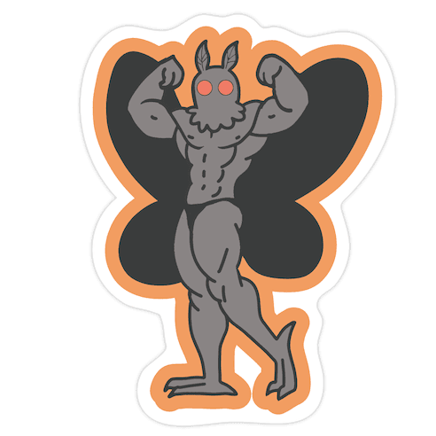 Buff cryptids: Mothman Die Cut Sticker