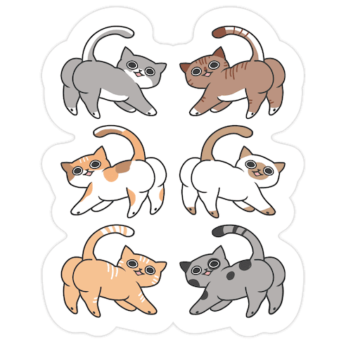 Cats With Buttcheeks Die Cut Sticker