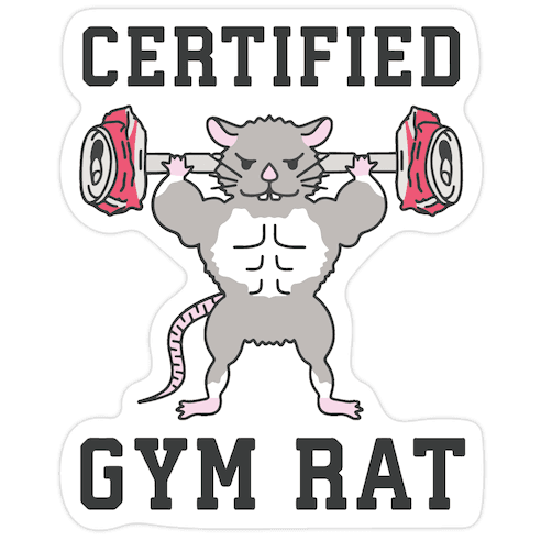 Certified Gym Rat Die Cut Sticker