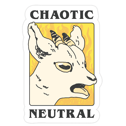 Chaotic Neutral Goat Die Cut Sticker
