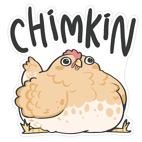 Chimkin Derpy Chicken Die Cut Sticker