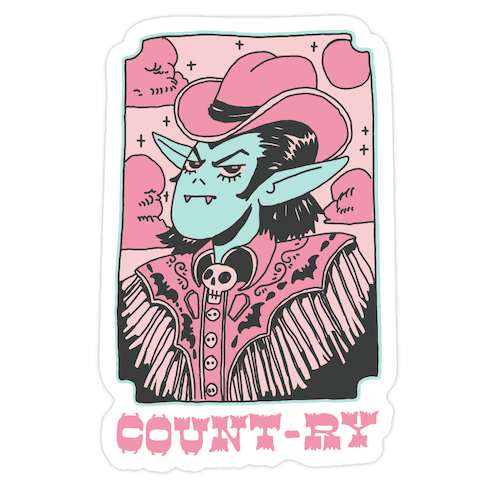 Count-ry Vampire Die Cut Sticker