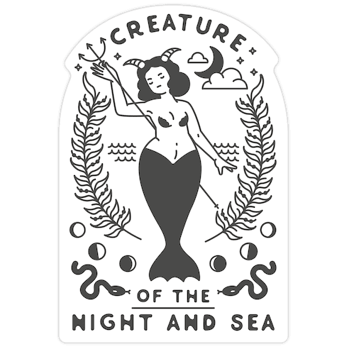 Creature of the Night and Sea Die Cut Sticker