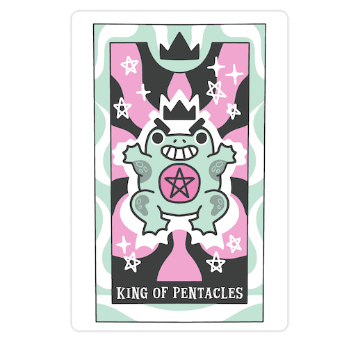 Creepy Cute Tarot: King of Pentacles Die Cut Sticker