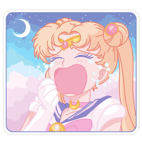 Crying Usagi Sky Die Cut Sticker