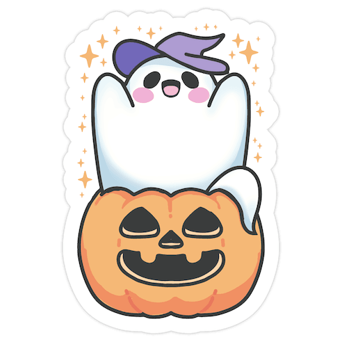 Cute Halloween Ghost Die Cut Sticker