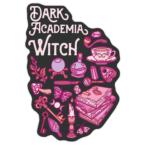 Dark Academia Witch Pattern Die Cut Sticker