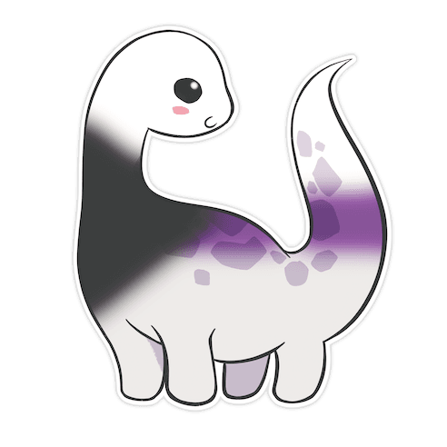 Demisexual-Dino Die Cut Sticker