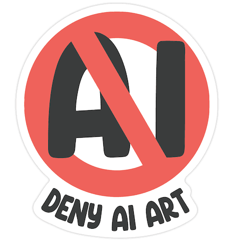 Deny AI Art Die Cut Sticker