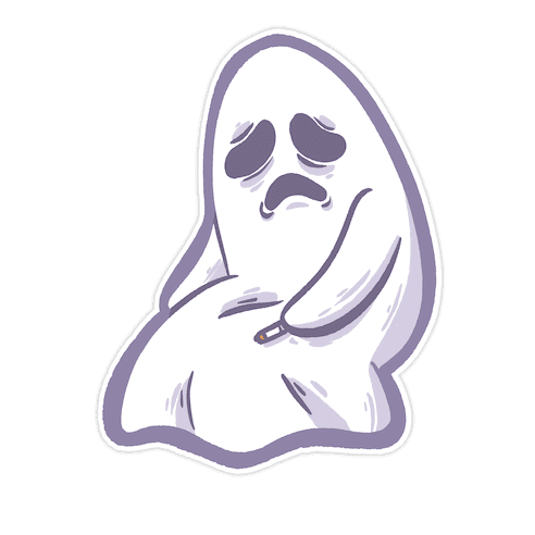 Depressed Ghost Die Cut Sticker