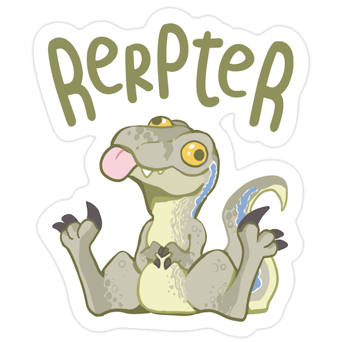 Derpy Raptor Rerpter Die Cut Sticker