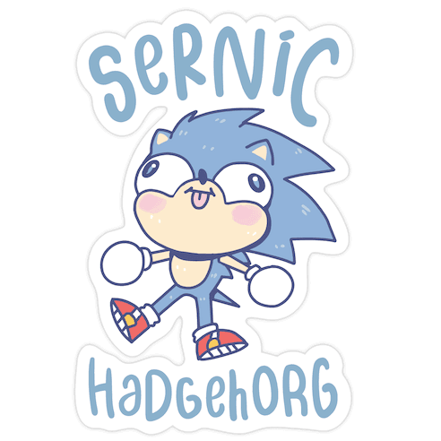 Derpy Sonic Sernic Hadgehorg Die Cut Sticker