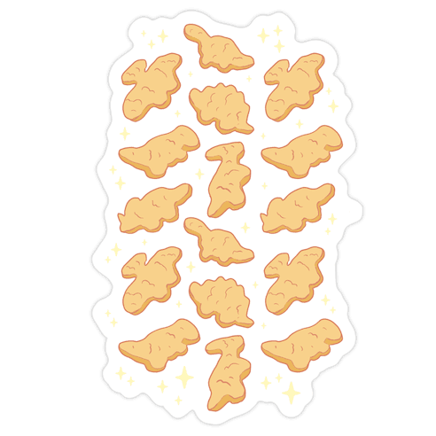 Dino Nuggies Pattern Die Cut Sticker