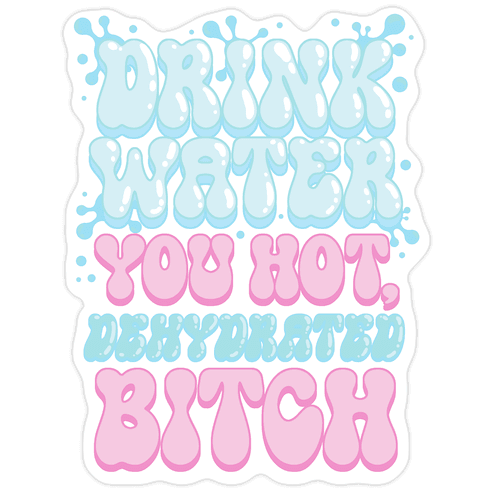 Drink Water You Hot, Dehydrated Bitch Die Cut Sticker