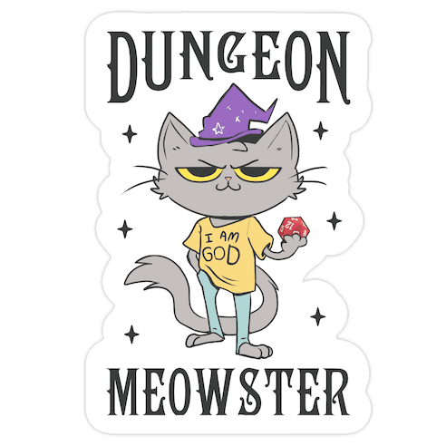 Dungeon Meowster Die Cut Sticker