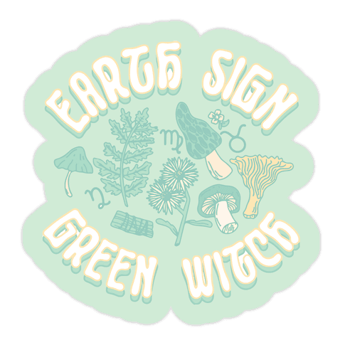 Earth Sign Green Witch Die Cut Sticker