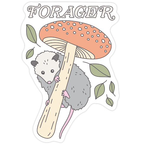 Forager Opossum Die Cut Sticker