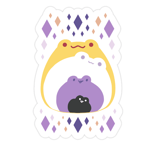 Frogs In Frogs In Frogs Nonbinary Pride Die Cut Sticker