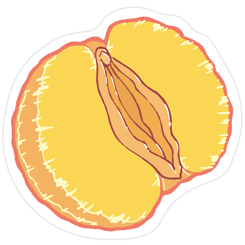 Fruity Vaginas Tangerine Die Cut Sticker