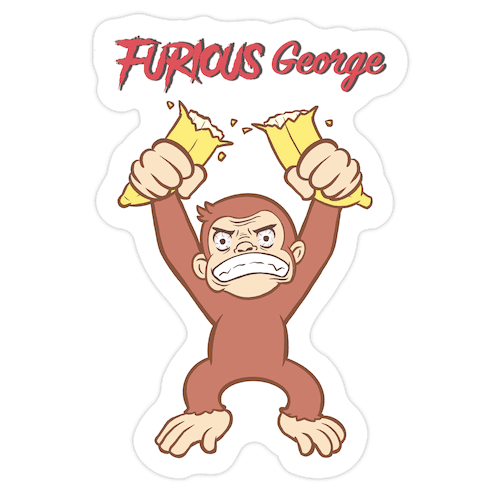 Furious George Die Cut Sticker