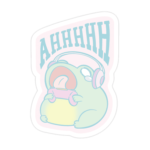 Gamer Frog Scream Die Cut Sticker