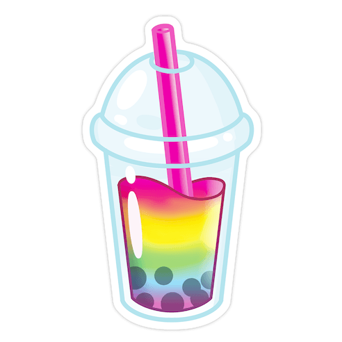 Gay Pride Bubble Tea Die Cut Sticker