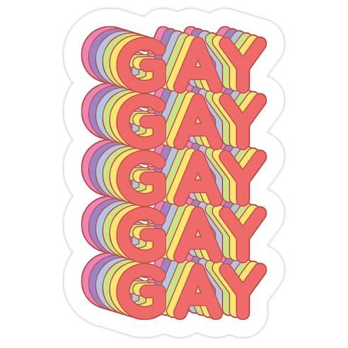 Gay Retro Rainbow Die Cut Sticker