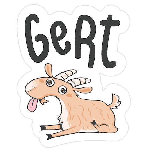 Gert Derpy Goat Die Cut Sticker