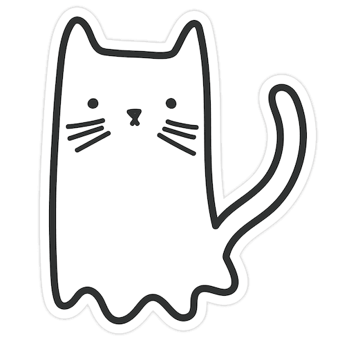 Ghost Cat Die Cut Sticker