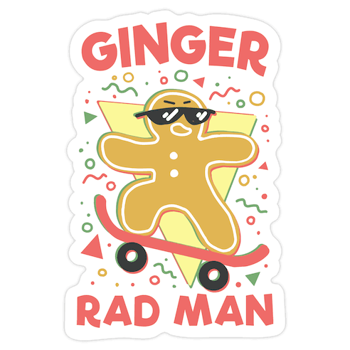 Ginger Rad Man Die Cut Sticker
