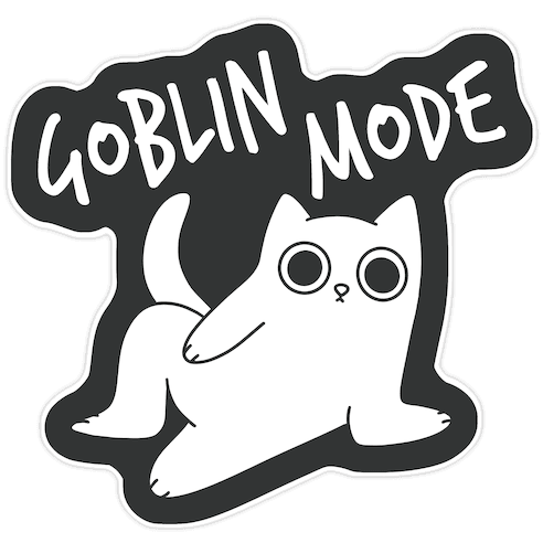 Goblin Mode Cat Die Cut Sticker