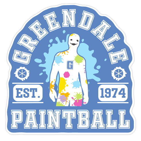 Greendale Community College Paintball Die Cut Sticker