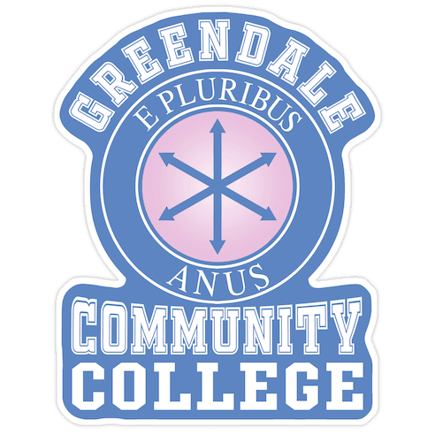 Greendale Community College Die Cut Sticker
