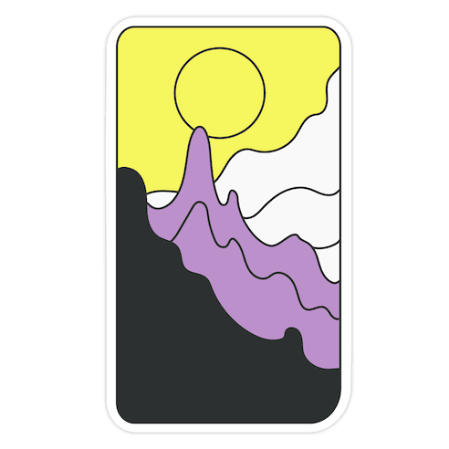Groovy Pride Flag Landscapes: Nonbinary Flag Die Cut Sticker